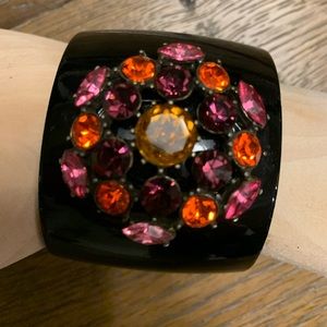 Gemstone metal black bracelet